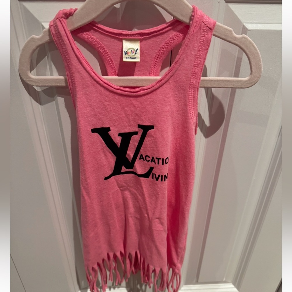 L\V Vacation Living Designer Inspired Baby Girl Swim Swimsuit  Cover Up Tank Top